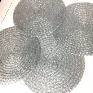 Placemats Set of 4 Silver Round Woven Braided 15”